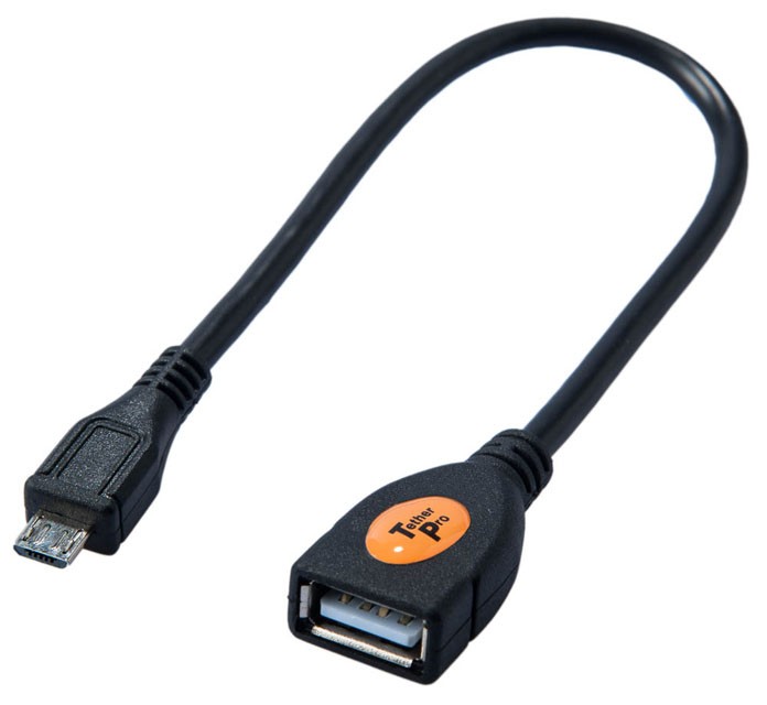 TetherTools CU5464 TetherPro USB 2.0 Micro OTG Adapter 6" Micro B Male to Type A Female