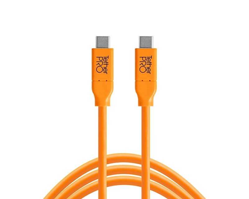 TetherTools CUC15-ORG TetherPro USB-C to USB-C, 15' (4.6m) Orange Cable