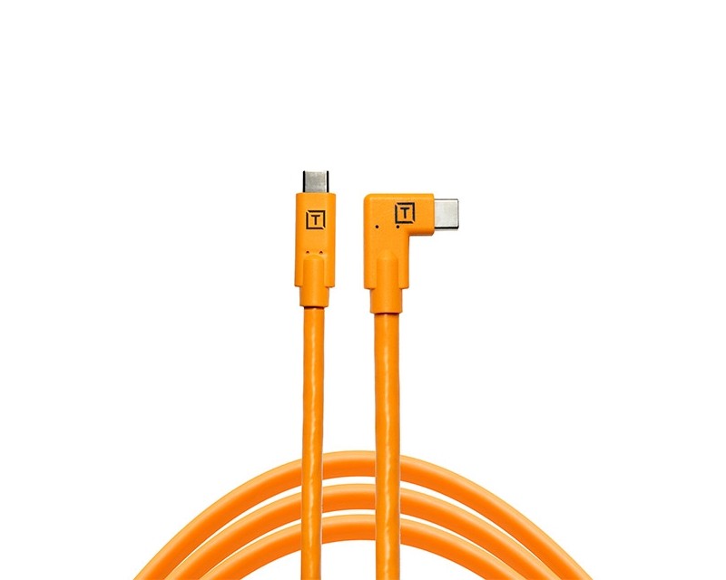 TetherTools TetherPro USB-C to USB-C Right Angle Orange CUC15RT-ORG