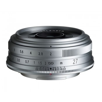 Voigtlander 27mm f2 ULTRON Fuji X Mount Lens Silver